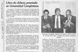 Libro de chileno premiado en Universidad Complutense  [artículo].