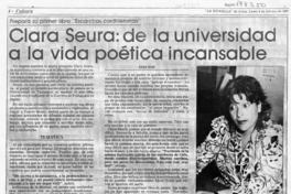 Clara Seura, de la universidad a la vida poética incansable  [artículo].