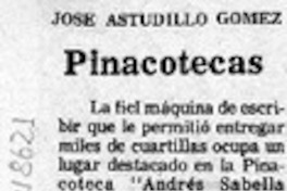 Pinacotecas  [artículo] José Astudillo Gómez.