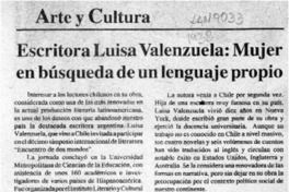Escritora Luisa Valenzuela, mujer en búsqueda de un lenguaje propio