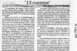 "13 cuentos"  [artículo] Ernesto Livacic Gazzano.