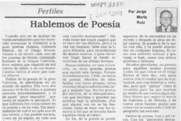 Hablemos de poesía  [artículo] Jorge Morla Ruiz.