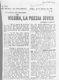 Vicuña, la poesía joven  [artículo] Roberto Morán.