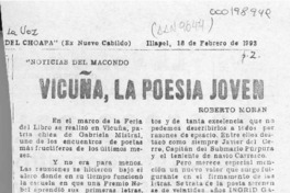 Vicuña, la poesía joven  [artículo] Roberto Morán.