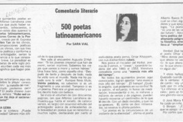 500 poetas latinoamericanos  [artículo] Sara Vial.