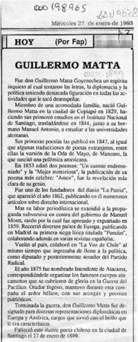 Guillermo Matta  [artículo] Fap.