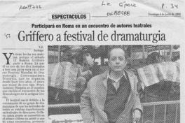 Griffero a festival de dramaturgia  [artículo] Y. Z.