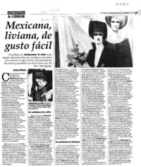 Mexicana, liviana, de gusto fácil  [artículo] Camilo Marks.