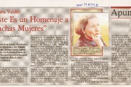 "Este es un homenaje a muchas mujeres"  [artículo] María Teresa Cárdenas.