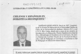 Chilenos y españoles en "Durante la reconquista"  [artículo] Santiago Quer Antich.