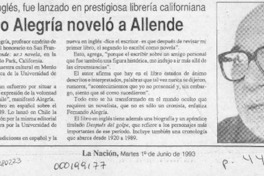 Fernando Alegría noveló a Allende  [artículo].