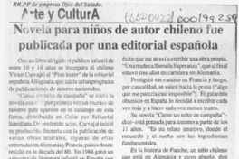 Novela para niños de autor chileno fue publicada por una editorial española  [artículo].