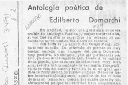 Antología poética de Edilberto Domarchi  [artículo] Luis Agoni Molina.