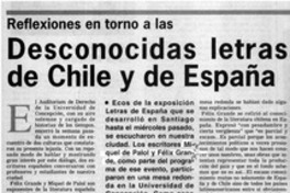 Desconocidas letras de Chile y de España