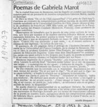Poemas de Gabriela Marot  [artículo] Adolfo Simpson T.