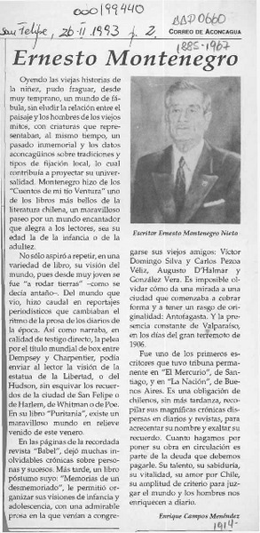 Ernesto Montenegro  [artículo] Enrique Campos Menéndez.