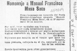 Homenaje a Manuel Francisco Mesa Seco