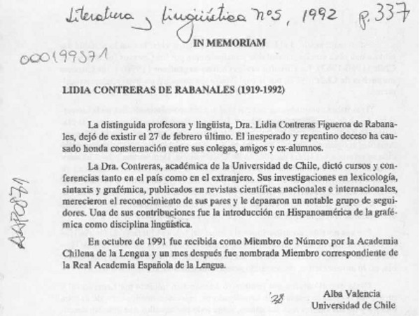 Lidia Contreras de Rabanales (1919-1992)  [artículo] Alba Valencia.