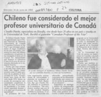 Chileno fue considerado el mejor profesor universitario de Canadá  [artículo].
