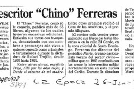 Falleció escritor "Chino" Ferreras  [artículo] Santiago Estrella Veloz.
