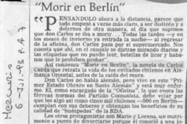 "Morir en Berlín"  [artículo].