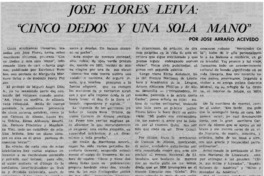José Flores Leiva "Cinco dedos y una sola mano"