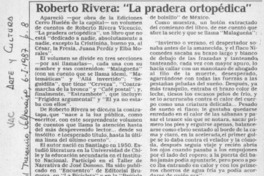 Roberto Rivera "La pradera ortopédica"  [artículo].