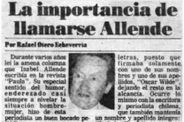 La importancia de llamarse Allende