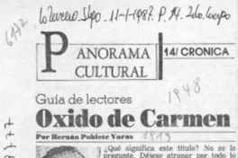 Oxido de Carmen  [artículo] Hernán Poblete Varas.