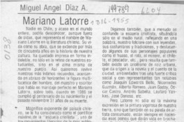 Mariano Latorre  [artículo] Miguel Angel Díaz A.
