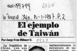 El ejemplo de Taiwán  [artículo] Jorge Iván Hubner G.