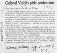 Gabriel Valdés pide protección  [artículo].