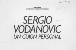Sergio Vodanovic un guión personal  [artículo] Margarita Serrano.