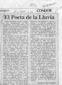 El poeta de la lluvia  [artículo] Waldemar Cortés Carabantes.