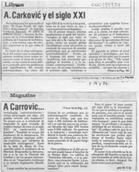 A. Carkovic y el siglo XXI  [artículo] M. T. Q.