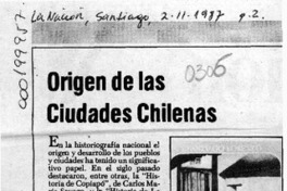 Origen de las ciudades chilenas  [artículo] J. G. P.