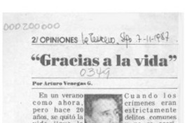 "Gracias a la vida"  [artículo] Arturo Venegas G.
