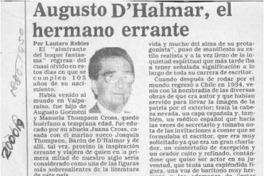 Augusto D'Halmar, el hermano errante  [artículo] Lautaro Robles.