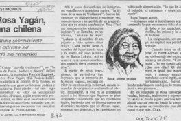 Rosa Yagán, una chilena  [artículo] A. S.