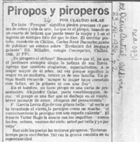 Piropos y piroperos  [artículo] Claudio Solar.