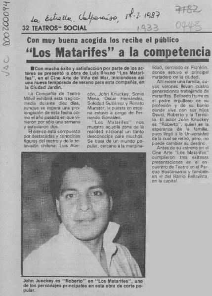 "Los Matarifes" a la competencia  [artículo].