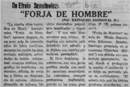 "Forja de hombre"  [artículo] Reinaldo Sandoval D.