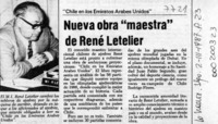 Nueva obra "maestra" de René Letelier  [artículo].