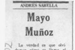 Mayo Muñoz  [artículo] Andrés Sabella.