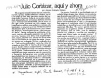 Julio Cortázar, aquí y ahora  [artículo] Alexis Andrade Dobson.