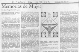Memorias de mujer  [artículo] Luis Vargas Saavedra.