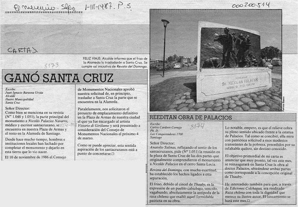 Ganó Santa Cruz  [artículo] Juan Ignacio Baraona Urzúa.