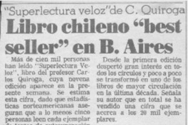 Libro chileno "best seller" en B. Aires  [artículo].