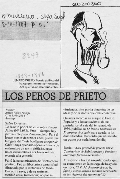 Los peros de Prieto  [artículo] Arturo Valdés Phillips.