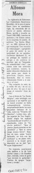 Alfonso Mora  [artículo] Andrés Sabella.